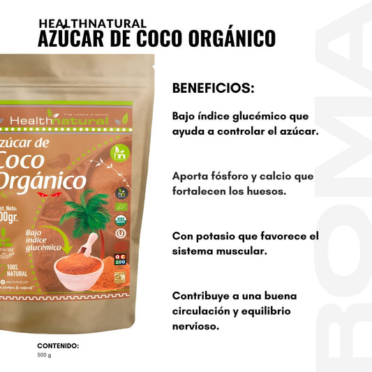 AZÚCAR DE COCO ORGÁNICO 500G HEALTHNATURAL