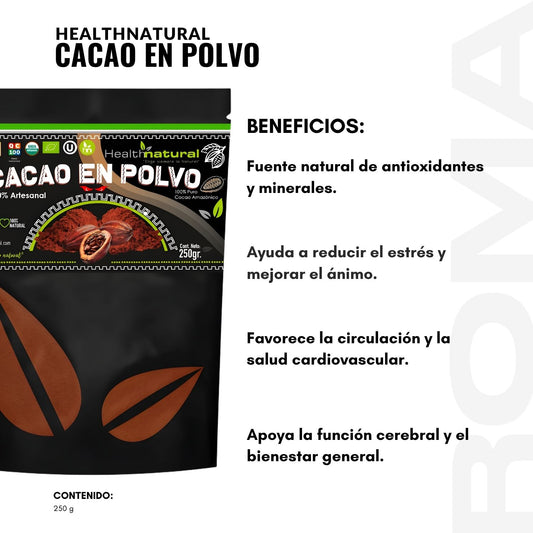 CACAO EN POLVO 250G HEALTHNATURAL