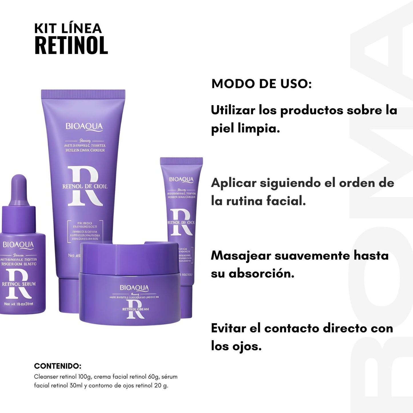 KIT LÍNEA RETINOL LILA 4 PZS BIOAQUA