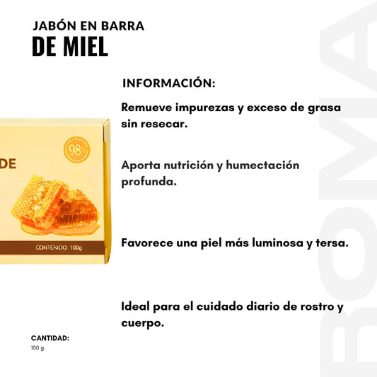JABÓN EN BARRA DE MIEL BIOAQUA 100G