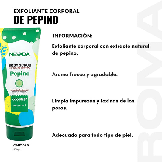 EXFOLIANTE CORPORAL DE PEPINO 400G NEVADA