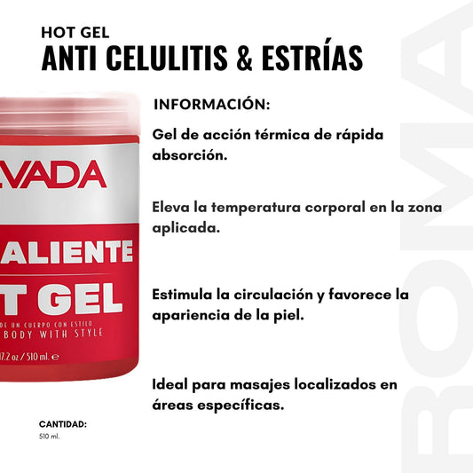 HOT GEL ANTI CELULITIS & ESTRÍAS 510ML NEVADA