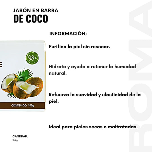 JABÓN EN BARRA DE COCO BIOAQUA 100G