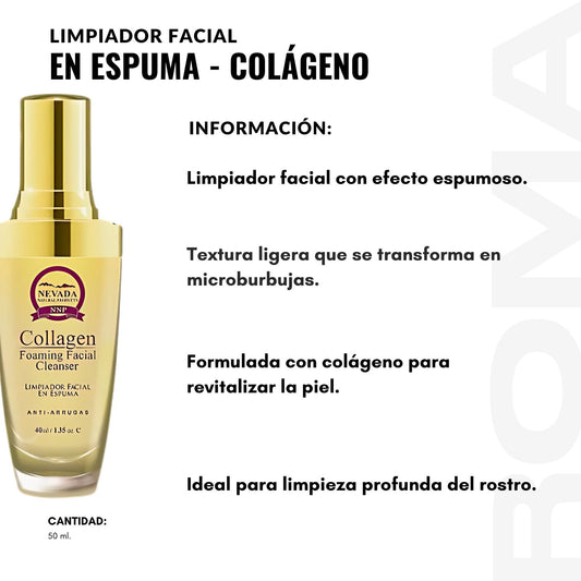 LIMPIADOR FACIAL EN ESPUMA - COLÁGENO 50ML NEVADA