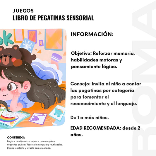 LIBRO DE PEGATINAS - SENSORIAL - JUEGO DIDÁTICO