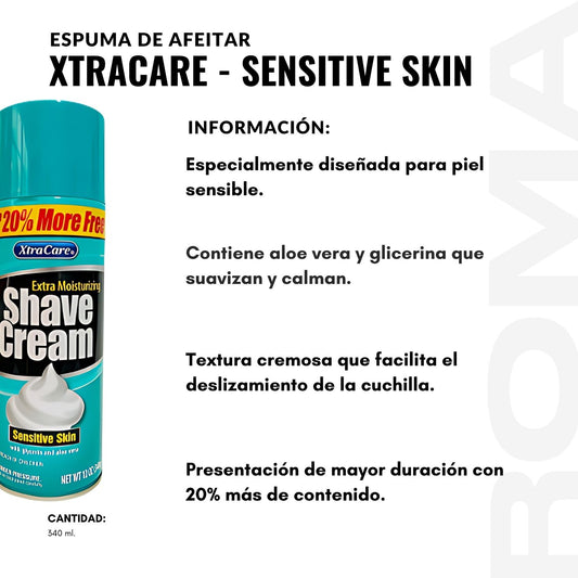 ESPUMA DE AFEITAR XTRACARE – SENSITIVE SKIN 340ML