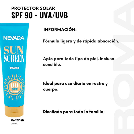PROTECTOR SOLAR SPF90 – UVA/UVB 280ML NEVADA