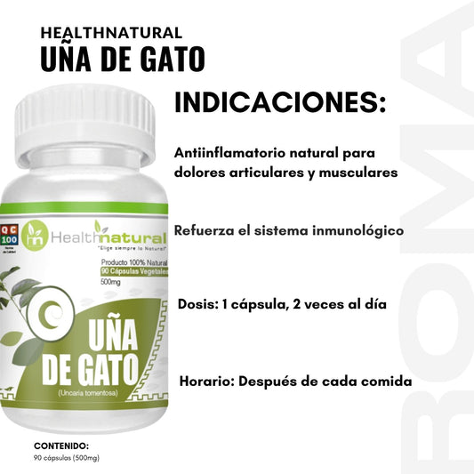 UÑA DE GATO HEALTHNATURAL 500MG