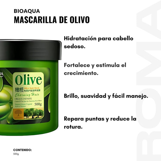 MASCARILLA DE OLIVO PARA EL CABELLO BIOAQUA 500G