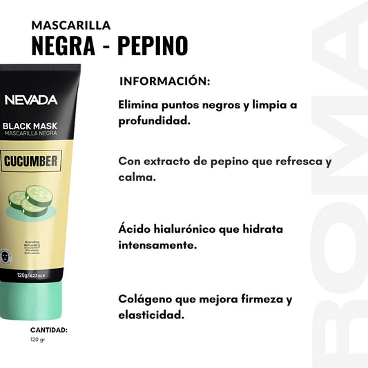 MASCARILLA NEGRA – PEPINO 120G NEVADA