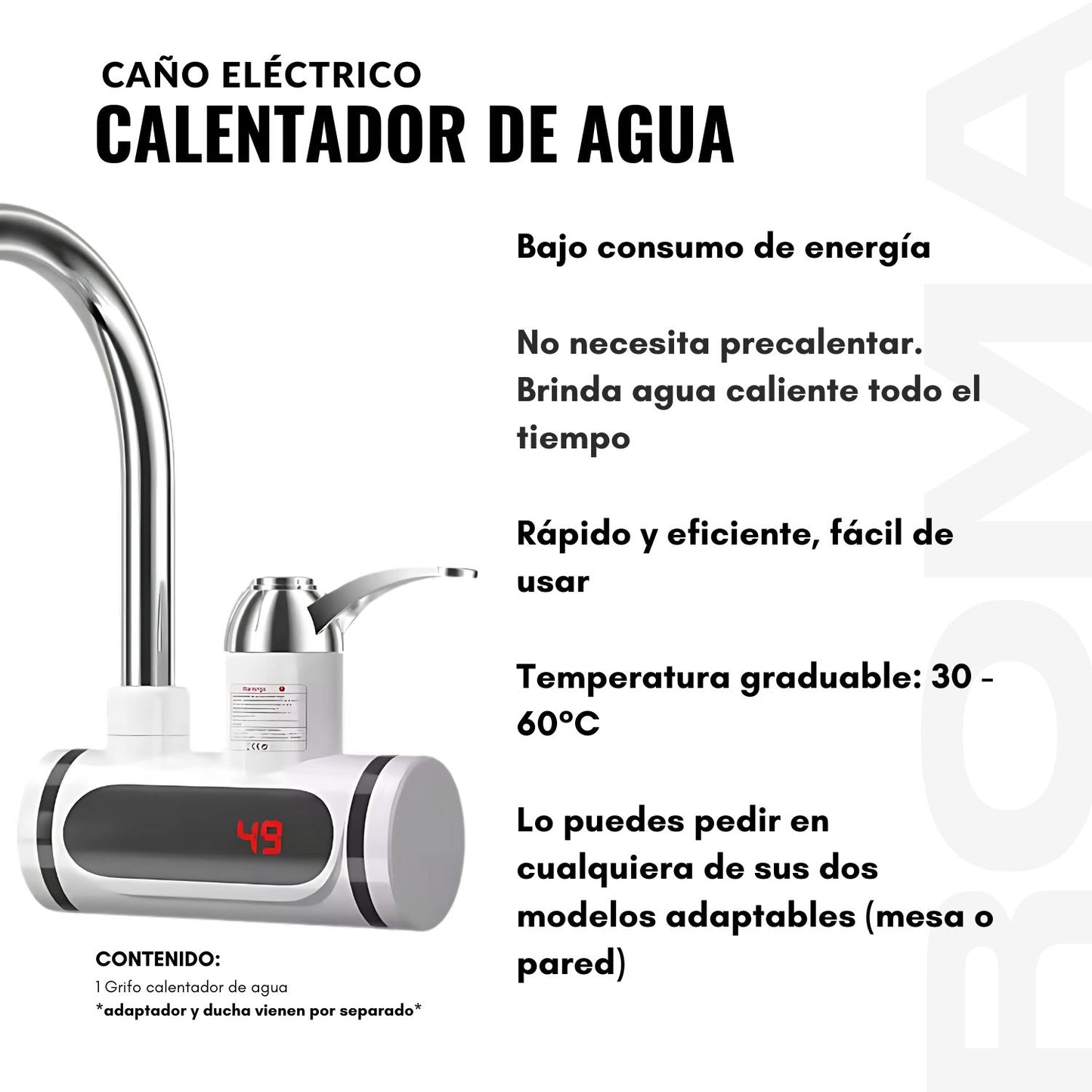 CAÑO ELÉCTRICO CALENTADOR DE AGUA