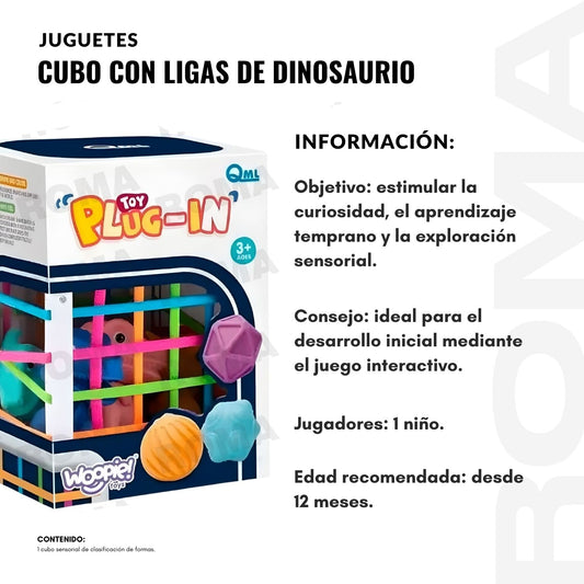 CUBO CON LIGAS DE DINOSAURIO