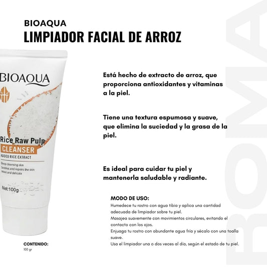 LIMPIADOR FACIAL DE ARROZ BIOAQUA 100G
