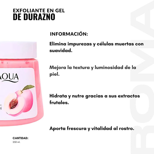 EXFOLIANTE EN GEL DE DURAZNO 250ML BIOAQUA