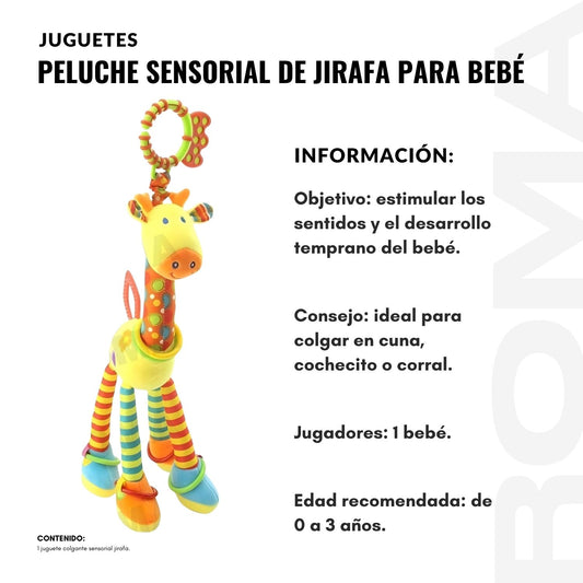 PELUCHE SENSORIAL DE JIRAFA PARA BEBÉ