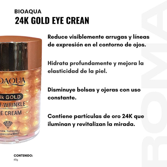 CONTORNO DE OJOS 24K GOLD ANTI ARRUGAGAS 60G BIOAQUA