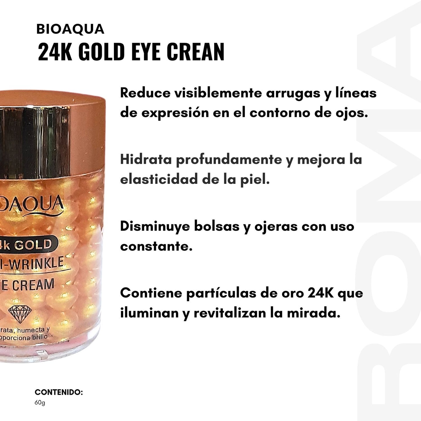 CONTORNO DE OJOS 24K GOLD ANTI ARRUGAGAS 60G BIOAQUA