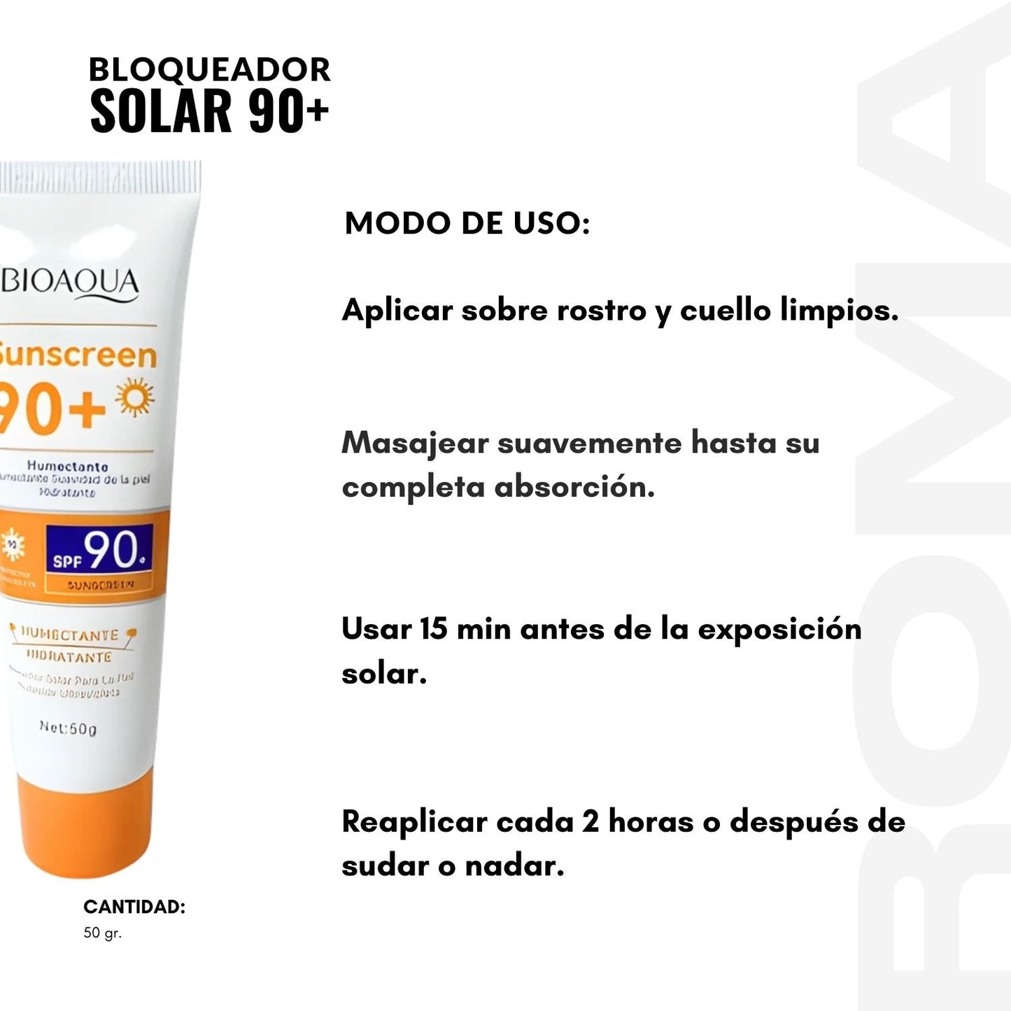BLOQUEADOR SOLAR 90+ 50G BIOAQUA