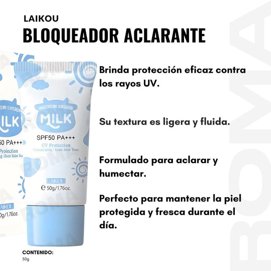 BLOQUEADOR ACLARANTE MILK SPF50 LAIKOU 50G