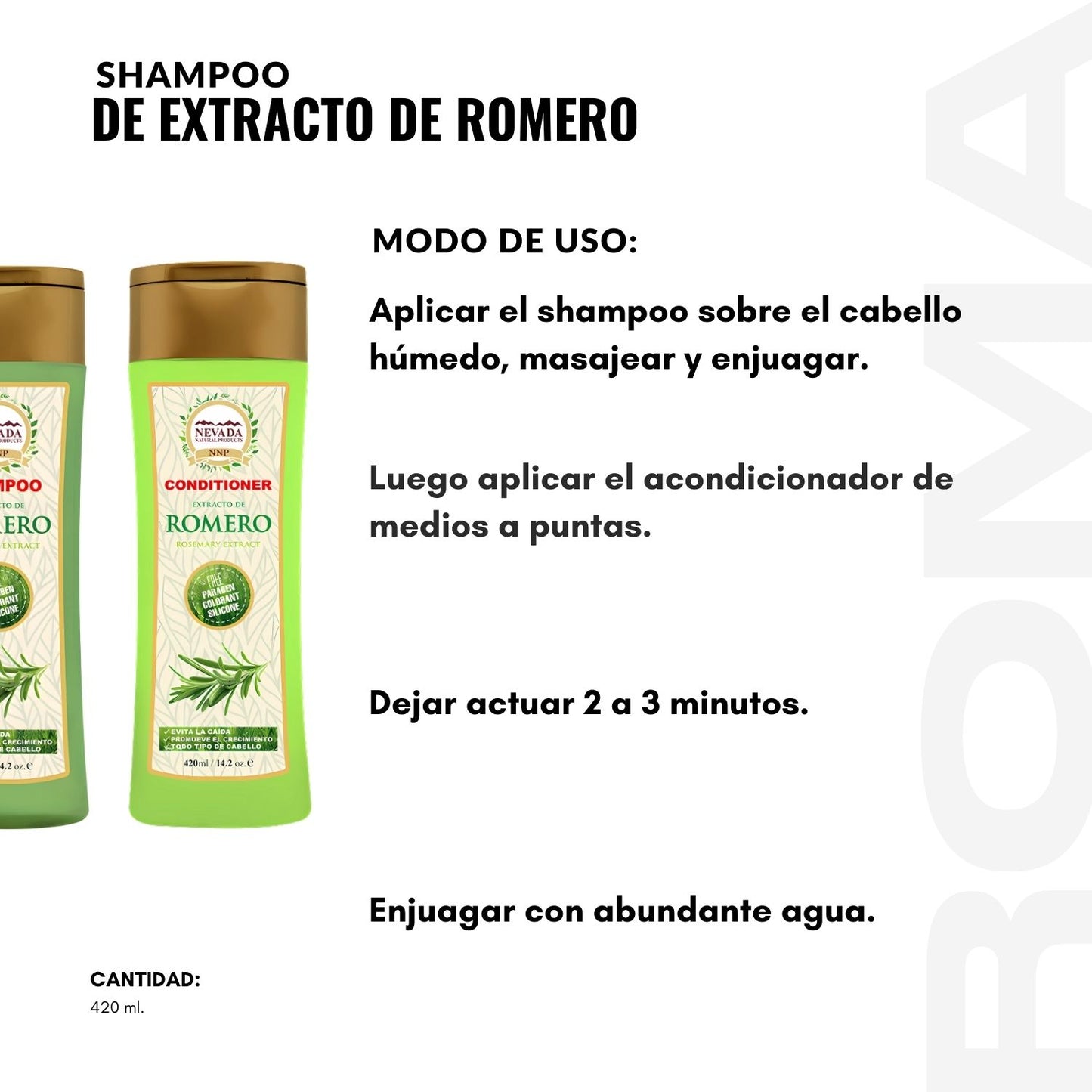 PACK SHAMPOO + ACONDICIONADOR DE EXTRACTO DE ROMERO 420ML