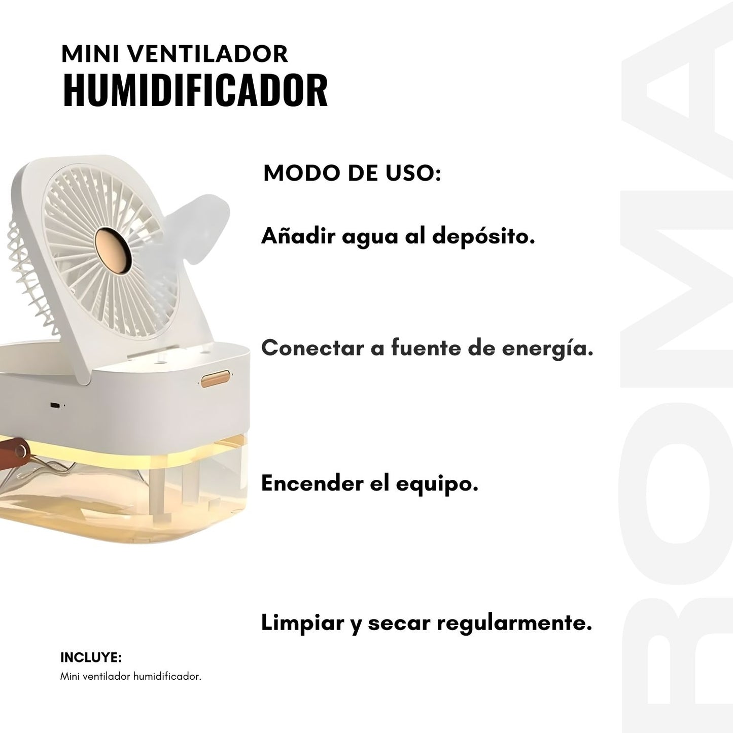 MINI VENTILADOR HUMIDIFICADOR