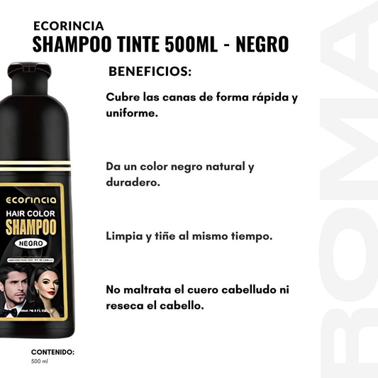 SHAMPOO TINTE 500ML ECORINCIA – NEGRO