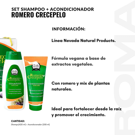 SET SHAMPOO + ACONDICIONADOR ROMERO CRECEPELO