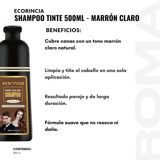 SHAMPOO TINTE 500ML ECORINCIA – MARRÓN CLARO