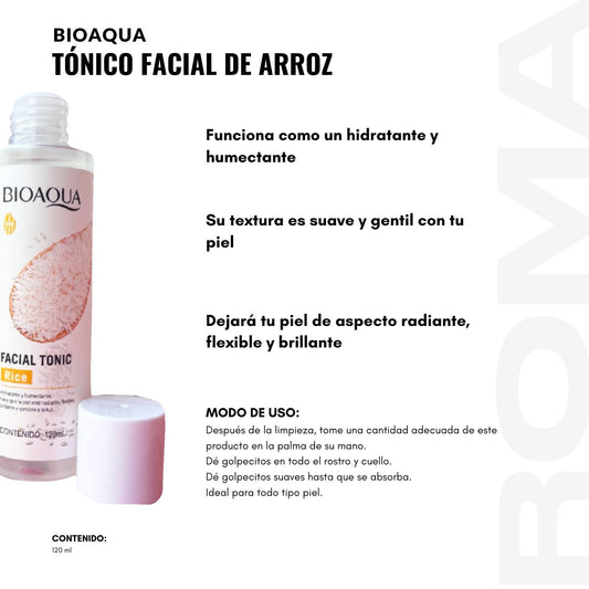TÓNICO FACIAL DE ARROZ BIOAQUA 120ML