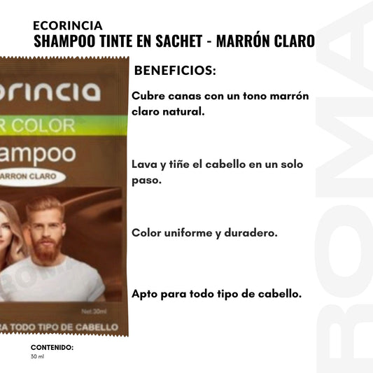 SHAMPOO TINTA EN SACHET 30ML – MARRÓN CLARO