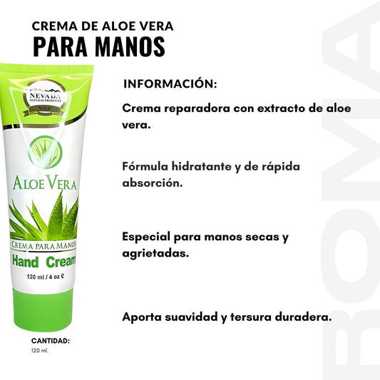 CREMA DE ALOE VERA PARA MANOS 120ML NEVADA