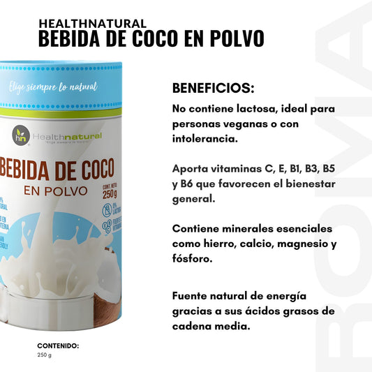 BEBIDA DE COCO EN POLVO 250G HEALTHNATURAL