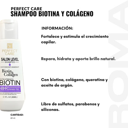 SHAMPOO BIOTINA Y COLÁGENO 60ML PERFECT CARE