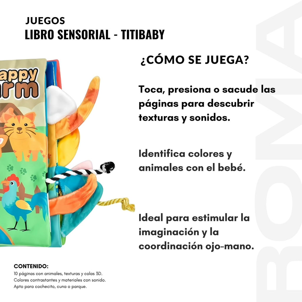 LIBRO SENSORIAL TITBABY - JUEGO DIDÁTICO