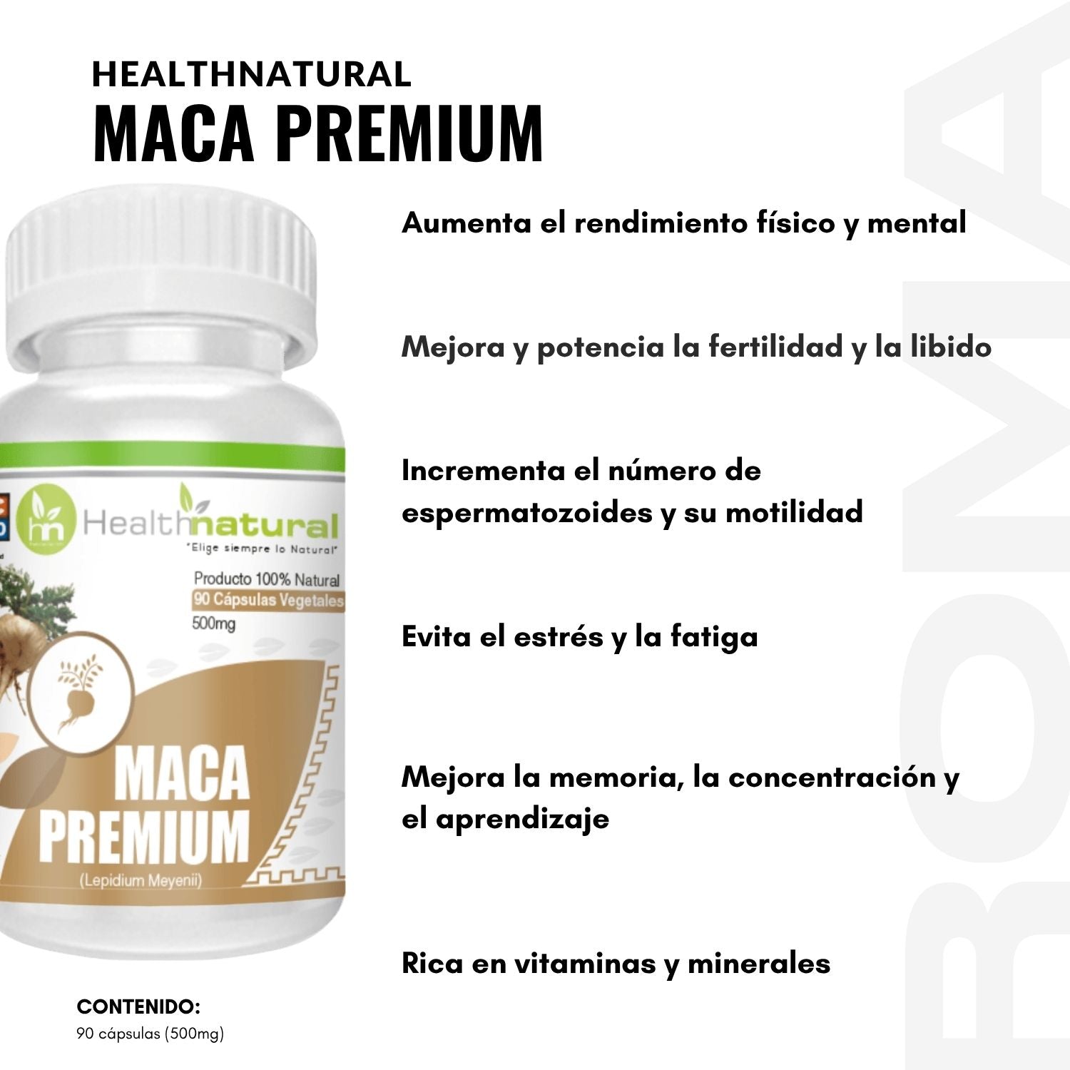MACA PREMIUM HEALTHNATURAL 500MG
