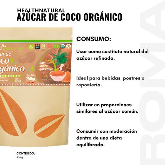 AZÚCAR DE COCO ORGÁNICO 250G HEALTHNATURAL