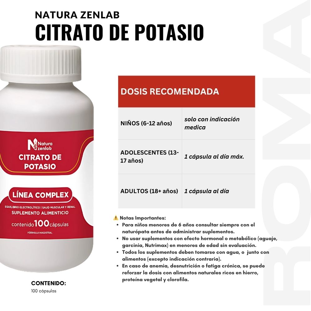 CITRATO DE POTASIO COMPLEX 500MG