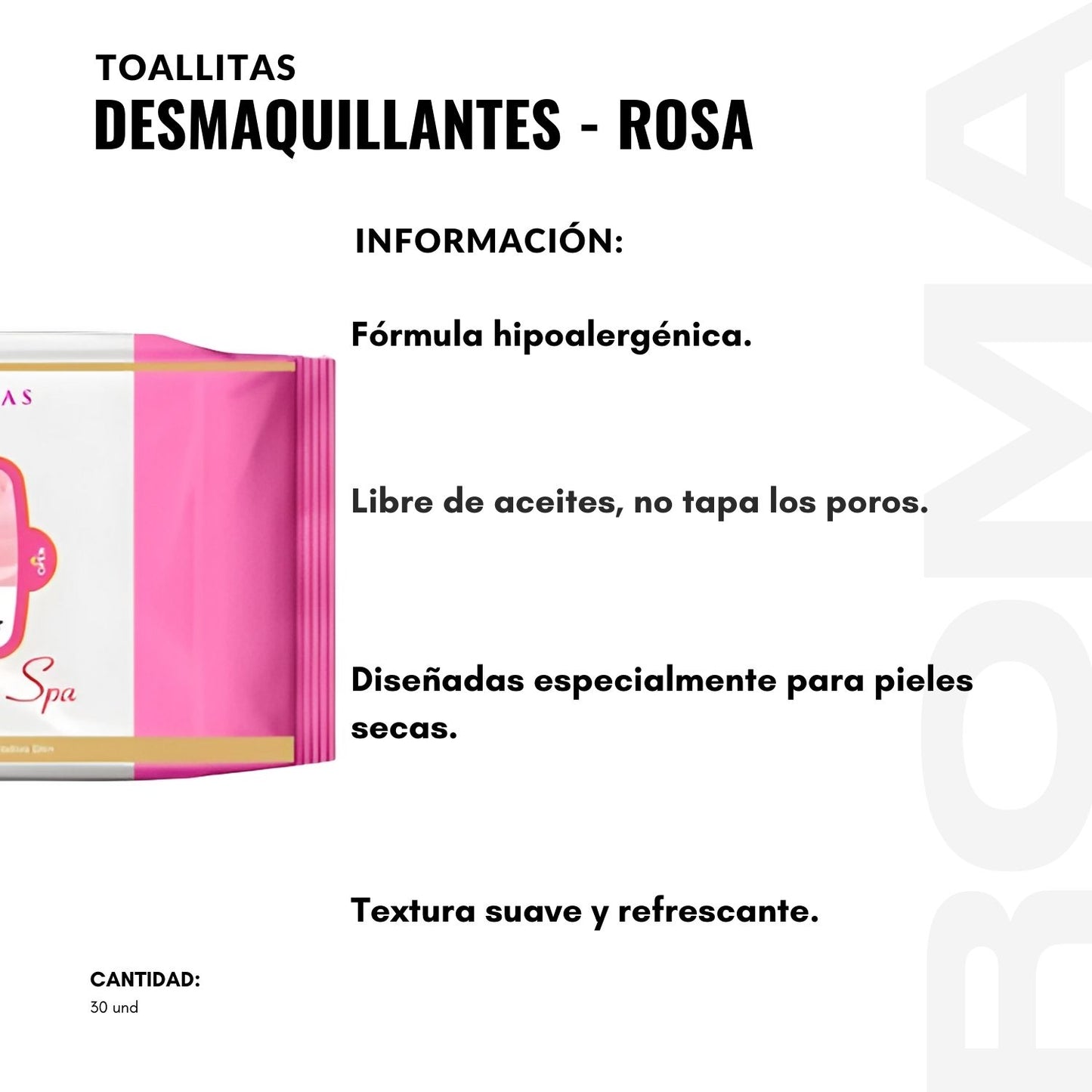 TOALLITAS DESMAQUILLANTES – ROSA NEVADA