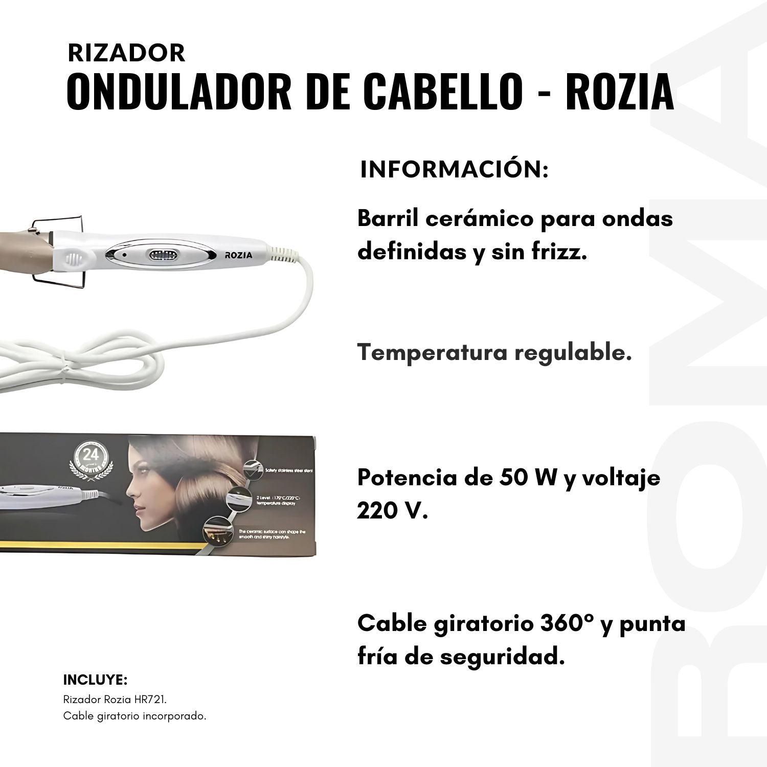 RIZADOR / ONDULADOR DE CABELLO - ROZIA