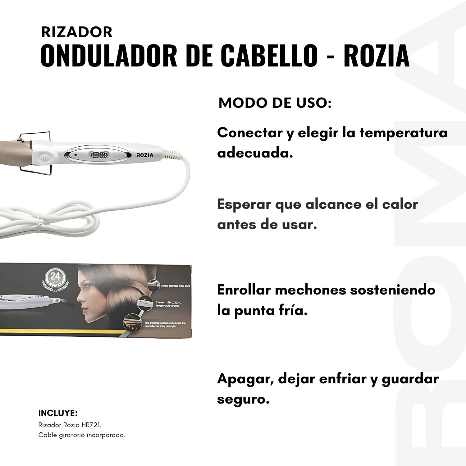 RIZADOR / ONDULADOR DE CABELLO - ROZIA