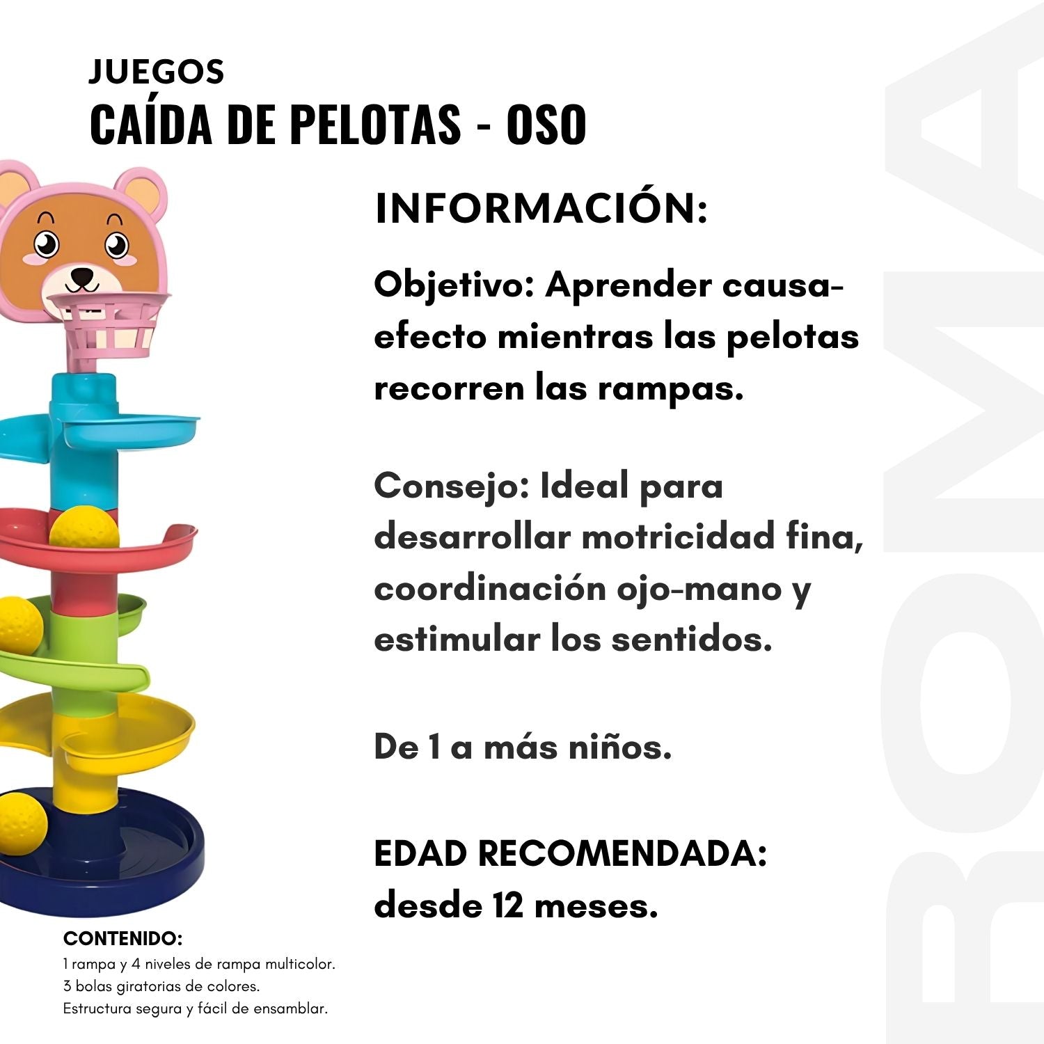 CAÍDA DE PELOTAS  OSO - JUEGO DIDÁTICO