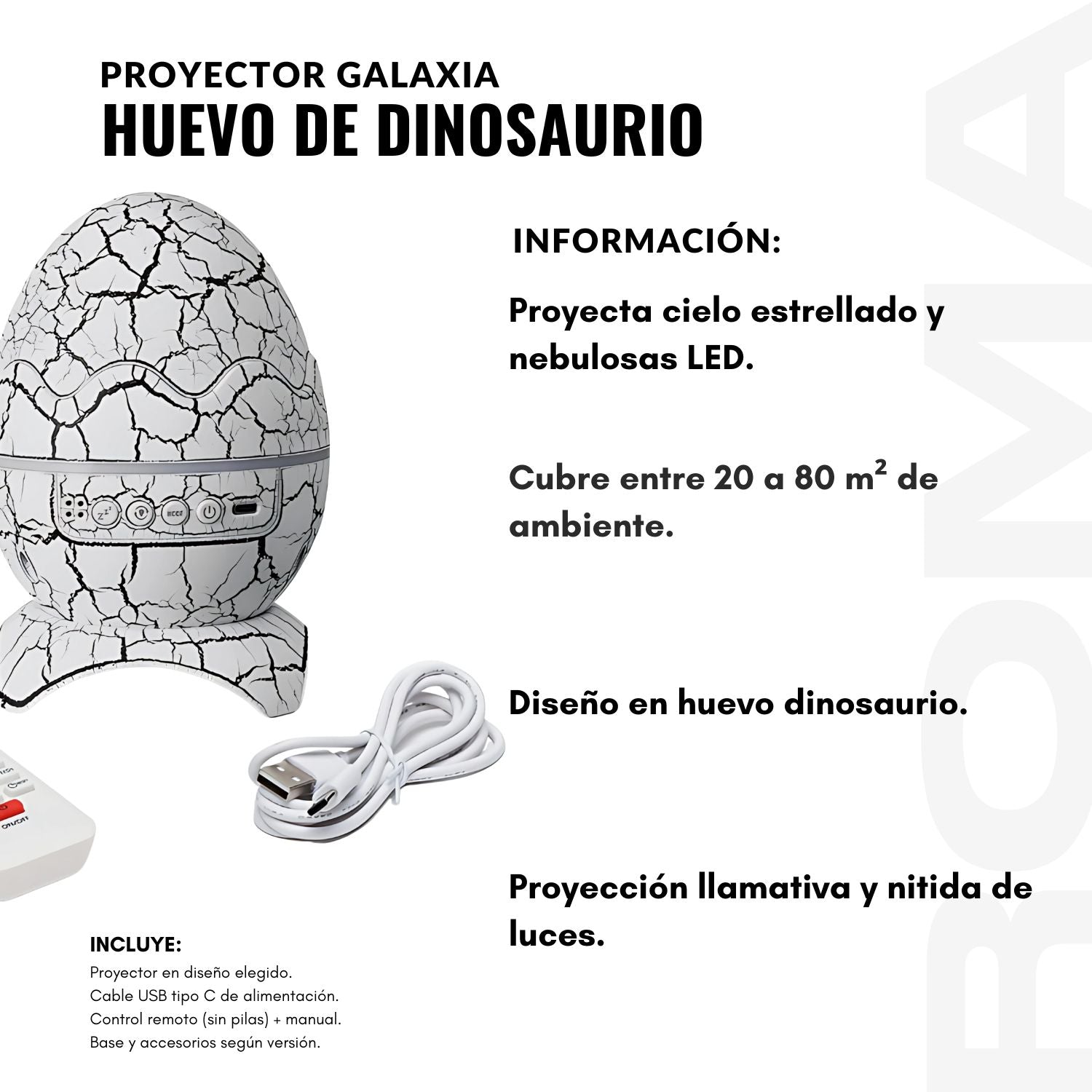 PROYECTOR GALAXIA HUEVO DE DINOSAURIO