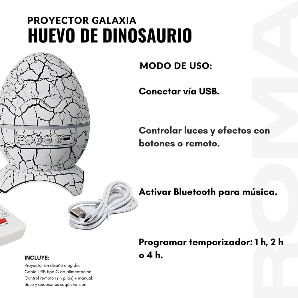 PROYECTOR GALAXIA HUEVO DE DINOSAURIO