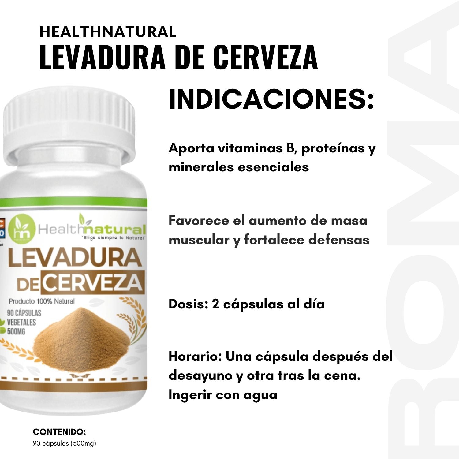 LEVADURA DE CERVEZA HEALTHNATURAL 500MG