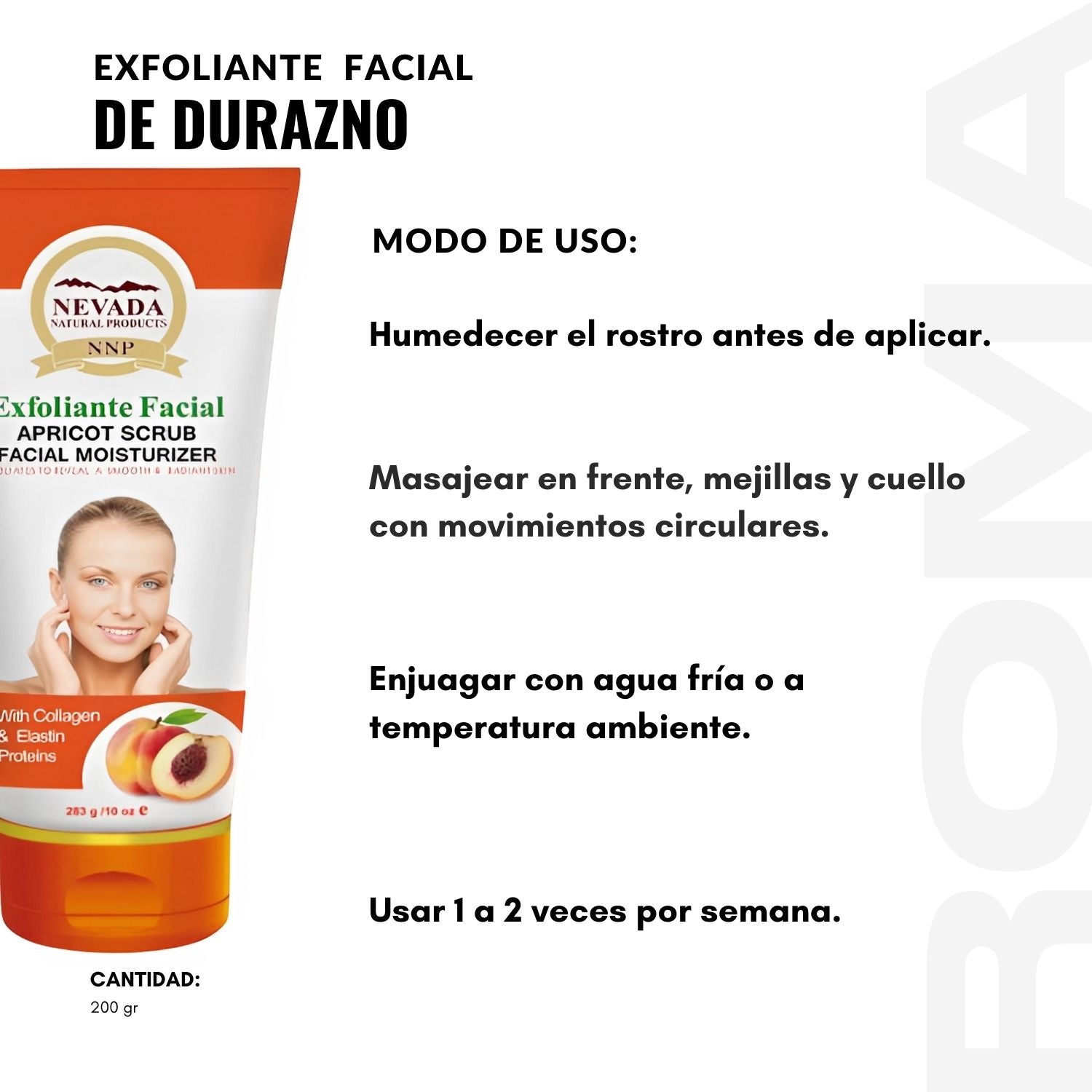 EXFOLIANTES FACIAL DE DURAZNO 200G NEVADA