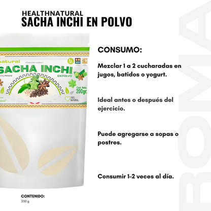 SACHA INCHI EN POLVO 200G HEALTHNATURAL