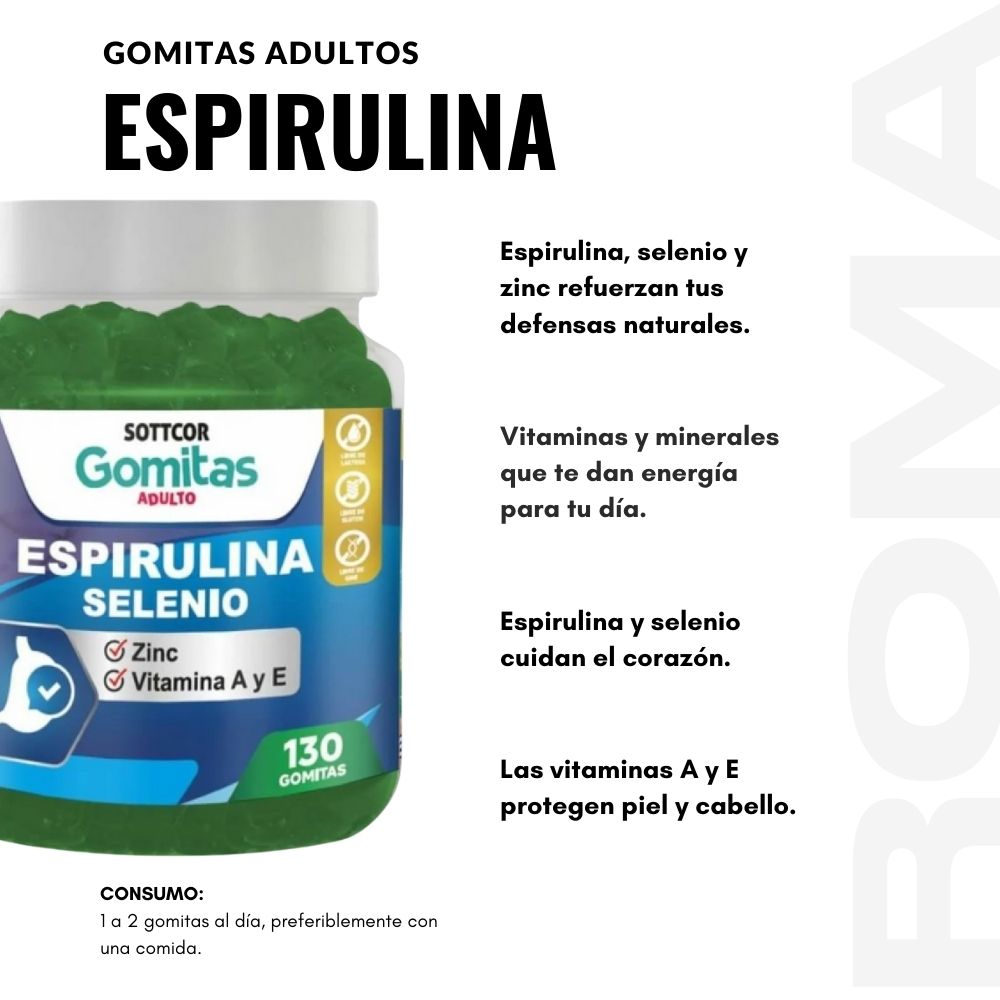 GOMITAS ESPIRULINA SELENIO 130UND