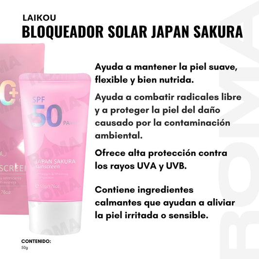 BLOQUEADOR SOLAR JAPAN SAKURA SPF50 LAIKOU 50G