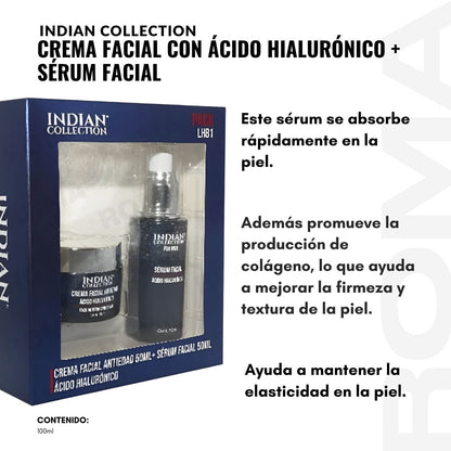 CREMA FACIAL CON ÁCIDO HIALURÓNICO + SÉRUM FACIAL 50ML FLOWER SECRET