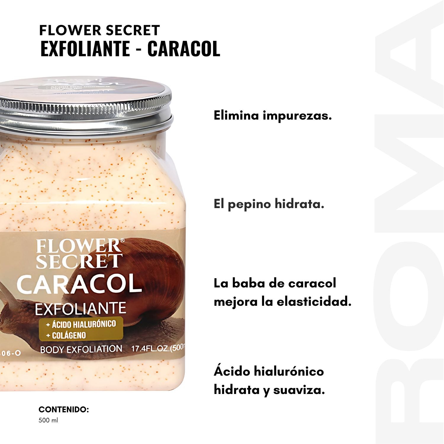 CREMA EXFOLIANTE CARACOL FLOWER SECRET 500ML